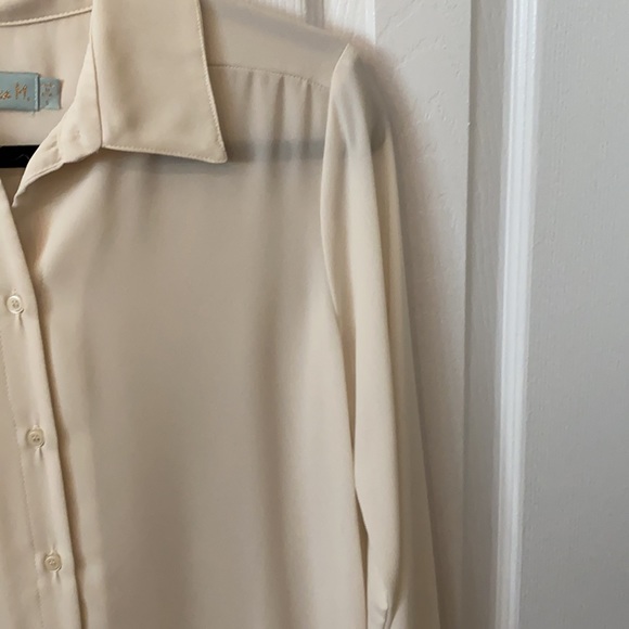 Veronica M Blouse Chiffon Cream sz Small - Picture 4 of 6